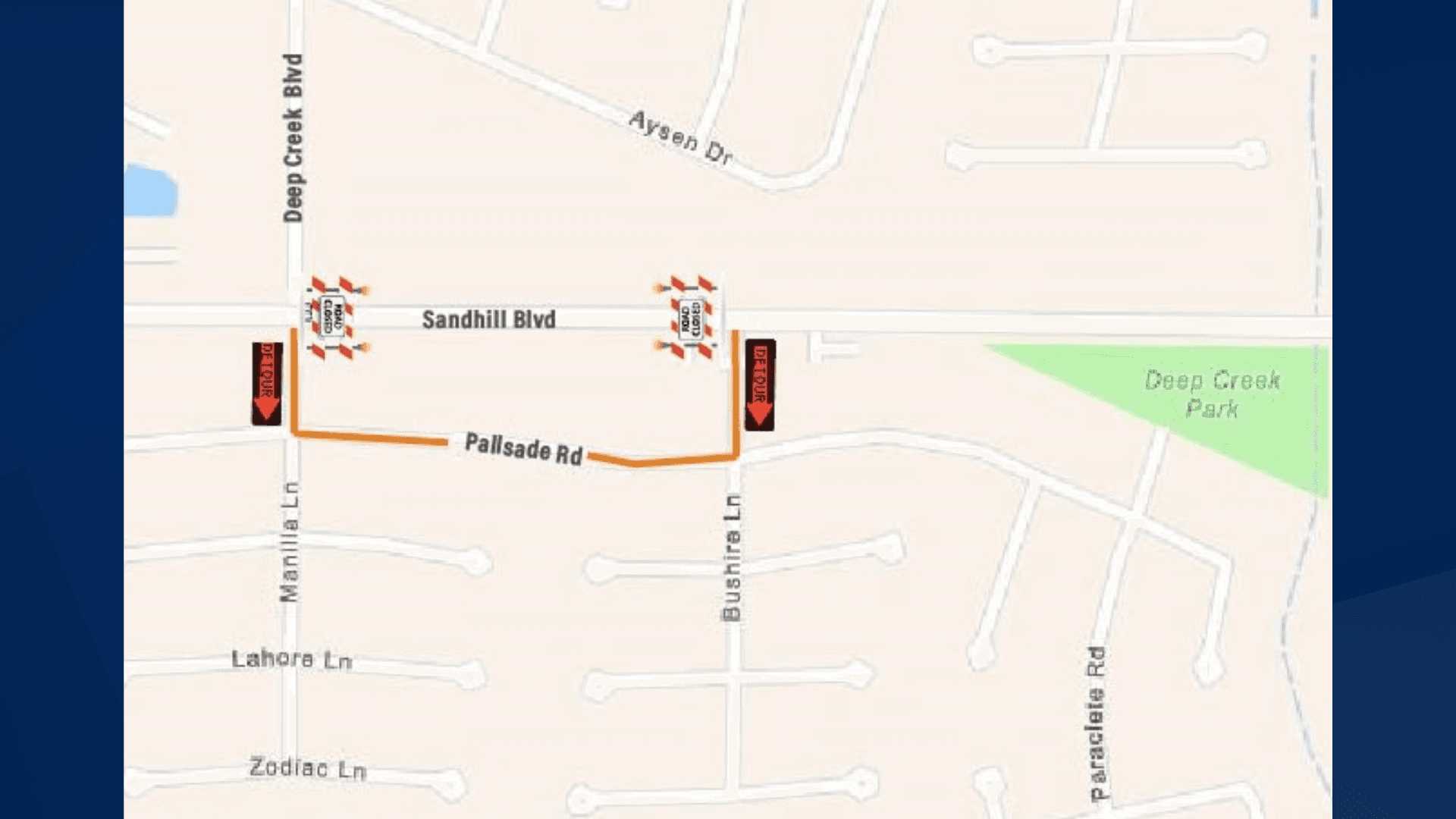 Sandhill Boulevard to close for construction on Wednesday