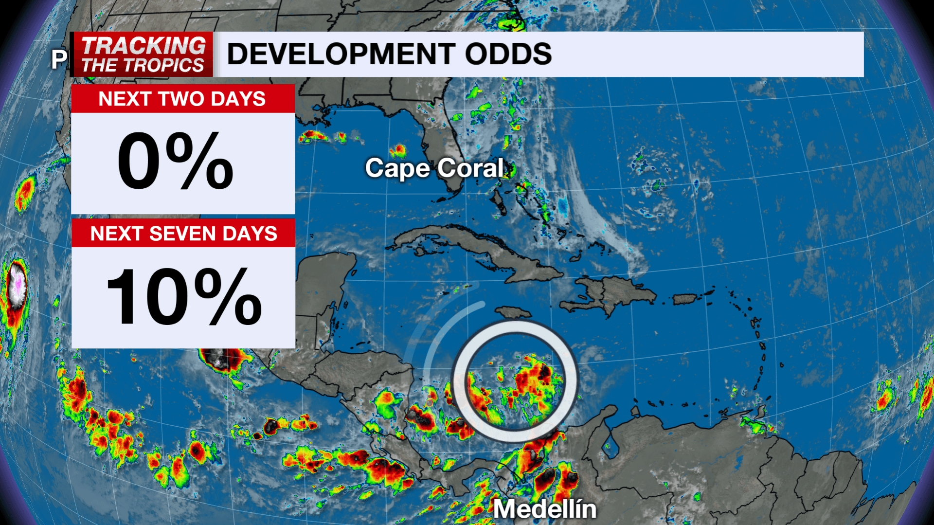 Low chances for development in southwestern Caribbean