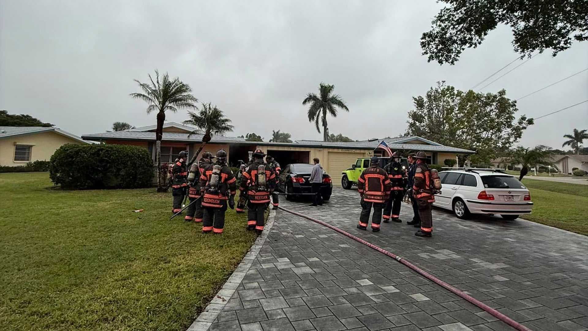 Older man and pet rescued from duplex fire in Lee County